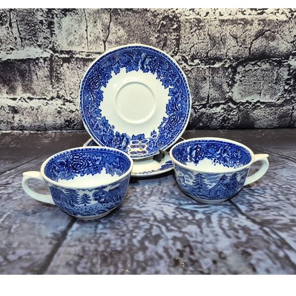 Vintage Set of 2 Teacups and Saucers by Arabia Finland - Picture 4 of 10